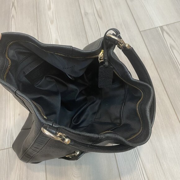 Coach Women's Scout Black Pebble Leather Hobo Bag - Picture 9 of 12